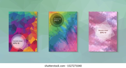 Abstract geometric triangle background, art, artistic, bright, colorful, design. Mosaic, color background. Mosaic texture. The effect of stained glass. EPS 10 Vector