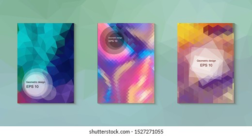 Abstract geometric triangle background, art, artistic, bright, colorful, design. Mosaic, color background. Mosaic texture. The effect of stained glass. EPS 10 Vector