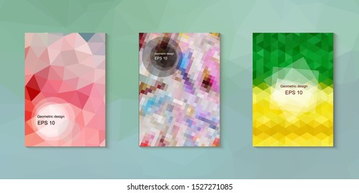 Abstract geometric triangle background, art, artistic, bright, colorful, design. Mosaic, color background. Mosaic texture. The effect of stained glass. EPS 10 Vector