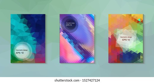 Abstract geometric triangle background, art, artistic, bright, colorful, design. Mosaic, color background. Mosaic texture. The effect of stained glass. EPS 10 Vector