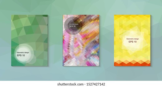 Abstract geometric triangle background, art, artistic, bright, colorful, design. Mosaic, color background. Mosaic texture. The effect of stained glass. EPS 10 Vector