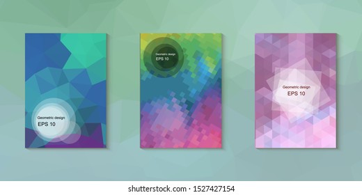 Abstract geometric triangle background, art, artistic, bright, colorful, design. Mosaic, color background. Mosaic texture. The effect of stained glass. EPS 10 Vector