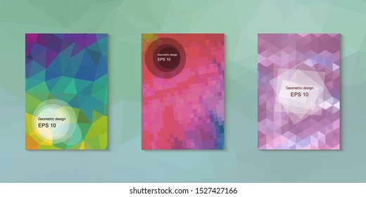 Abstract geometric triangle background, art, artistic, bright, colorful, design. Mosaic, color background. Mosaic texture. The effect of stained glass. EPS 10 Vector