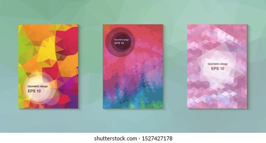 Abstract geometric triangle background, art, artistic, bright, colorful, design. Mosaic, color background. Mosaic texture. The effect of stained glass. EPS 10 Vector