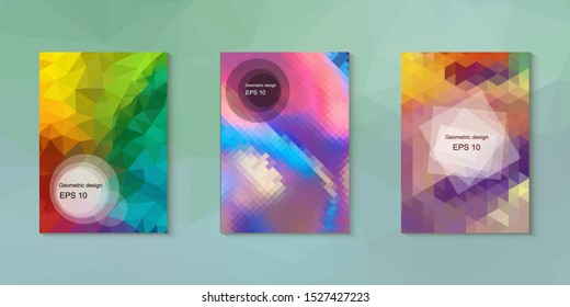 Abstract geometric triangle background, art, artistic, bright, colorful, design. Mosaic, color background. Mosaic texture. The effect of stained glass. EPS 10 Vector