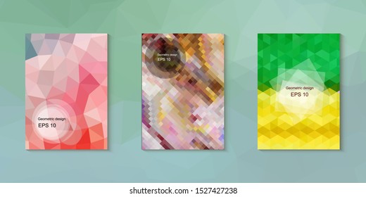 Abstract geometric triangle background, art, artistic, bright, colorful, design. Mosaic, color background. Mosaic texture. The effect of stained glass. EPS 10 Vector