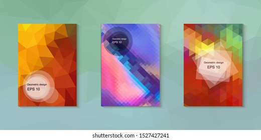 Abstract geometric triangle background, art, artistic, bright, colorful, design. Mosaic, color background. Mosaic texture. The effect of stained glass. EPS 10 Vector