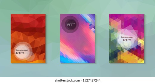Abstract geometric triangle background, art, artistic, bright, colorful, design. Mosaic, color background. Mosaic texture. The effect of stained glass. EPS 10 Vector