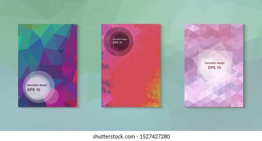 Abstract geometric triangle background, art, artistic, bright, colorful, design. Mosaic, color background. Mosaic texture. The effect of stained glass. EPS 10 Vector