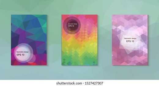 Abstract geometric triangle background, art, artistic, bright, colorful, design. Mosaic, color background. Mosaic texture. The effect of stained glass. EPS 10 Vector