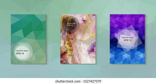 Abstract geometric triangle background, art, artistic, bright, colorful, design. Mosaic, color background. Mosaic texture. The effect of stained glass. EPS 10 Vector