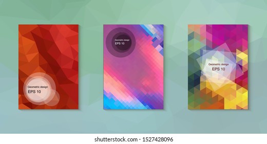 Abstract geometric triangle background, art, artistic, bright, colorful, design. Mosaic, color background. Mosaic texture. The effect of stained glass. EPS 10 Vector