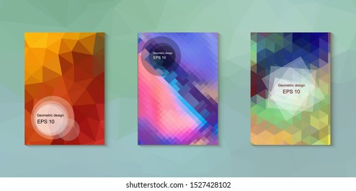 Abstract geometric triangle background, art, artistic, bright, colorful, design. Mosaic, color background. Mosaic texture. The effect of stained glass. EPS 10 Vector