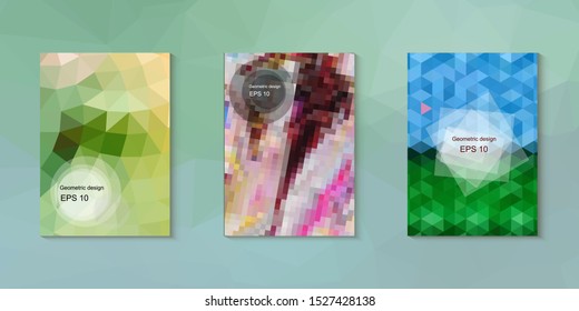 Abstract geometric triangle background, art, artistic, bright, colorful, design. Mosaic, color background. Mosaic texture. The effect of stained glass. EPS 10 Vector