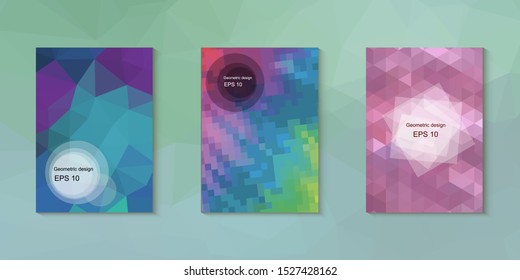 Abstract geometric triangle background, art, artistic, bright, colorful, design. Mosaic, color background. Mosaic texture. The effect of stained glass. EPS 10 Vector