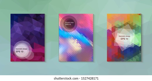 Abstract geometric triangle background, art, artistic, bright, colorful, design. Mosaic, color background. Mosaic texture. The effect of stained glass. EPS 10 Vector