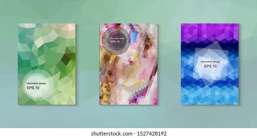 Abstract geometric triangle background, art, artistic, bright, colorful, design. Mosaic, color background. Mosaic texture. The effect of stained glass. EPS 10 Vector