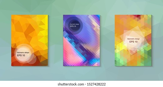 Abstract geometric triangle background, art, artistic, bright, colorful, design. Mosaic, color background. Mosaic texture. The effect of stained glass. EPS 10 Vector