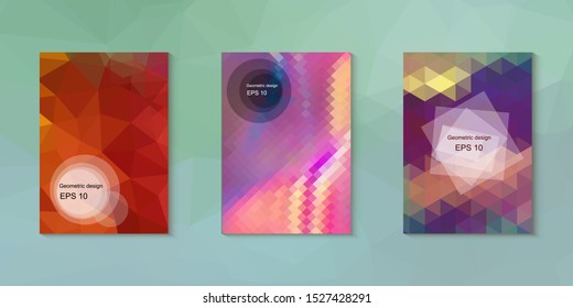 Abstract geometric triangle background, art, artistic, bright, colorful, design. Mosaic, color background. Mosaic texture. The effect of stained glass. EPS 10 Vector