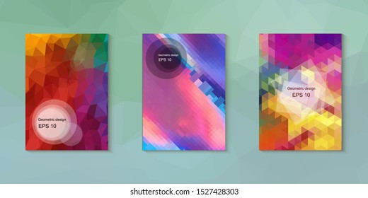 Abstract geometric triangle background, art, artistic, bright, colorful, design. Mosaic, color background. Mosaic texture. The effect of stained glass. EPS 10 Vector