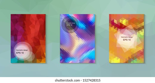 Abstract geometric triangle background, art, artistic, bright, colorful, design. Mosaic, color background. Mosaic texture. The effect of stained glass. EPS 10 Vector