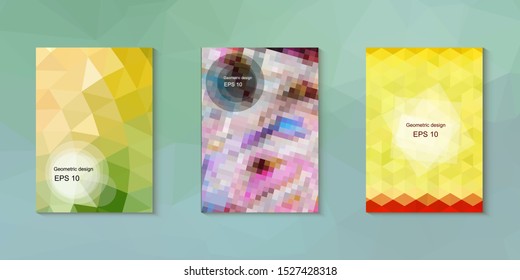 Abstract geometric triangle background, art, artistic, bright, colorful, design. Mosaic, color background. Mosaic texture. The effect of stained glass. EPS 10 Vector