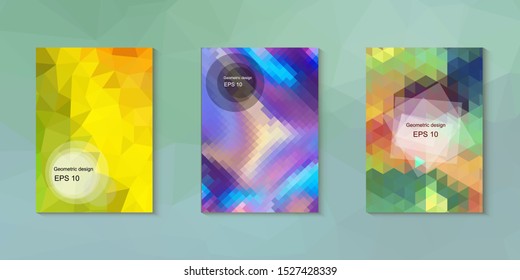 Abstract geometric triangle background, art, artistic, bright, colorful, design. Mosaic, color background. Mosaic texture. The effect of stained glass. EPS 10 Vector
