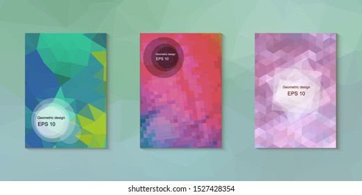 Abstract geometric triangle background, art, artistic, bright, colorful, design. Mosaic, color background. Mosaic texture. The effect of stained glass. EPS 10 Vector