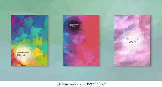 Abstract geometric triangle background, art, artistic, bright, colorful, design. Mosaic, color background. Mosaic texture. The effect of stained glass. EPS 10 Vector