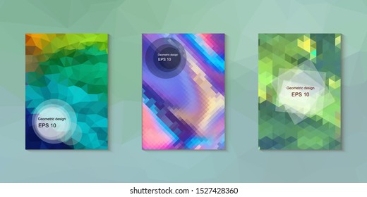 Abstract geometric triangle background, art, artistic, bright, colorful, design. Mosaic, color background. Mosaic texture. The effect of stained glass. EPS 10 Vector