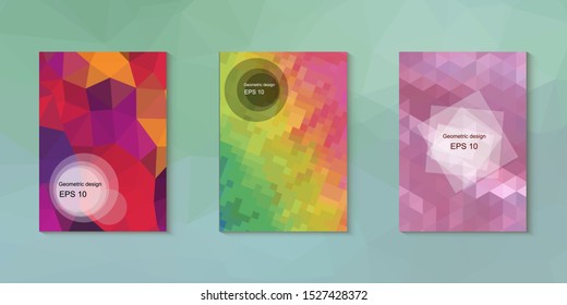 Abstract geometric triangle background, art, artistic, bright, colorful, design. Mosaic, color background. Mosaic texture. The effect of stained glass. EPS 10 Vector