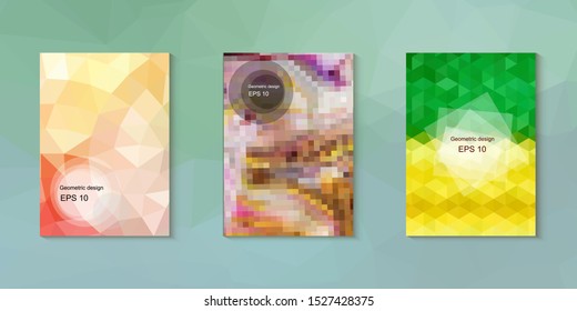 Abstract geometric triangle background, art, artistic, bright, colorful, design. Mosaic, color background. Mosaic texture. The effect of stained glass. EPS 10 Vector