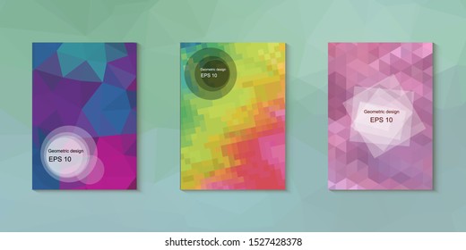 Abstract geometric triangle background, art, artistic, bright, colorful, design. Mosaic, color background. Mosaic texture. The effect of stained glass. EPS 10 Vector
