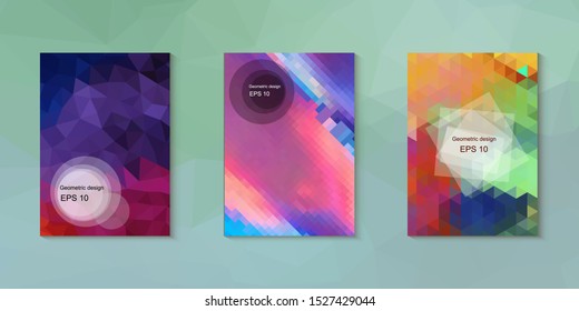 Abstract geometric triangle background, art, artistic, bright, colorful, design. Mosaic, color background. Mosaic texture. The effect of stained glass. EPS 10 Vector