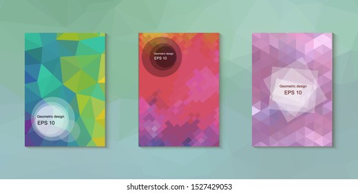 Abstract geometric triangle background, art, artistic, bright, colorful, design. Mosaic, color background. Mosaic texture. The effect of stained glass. EPS 10 Vector