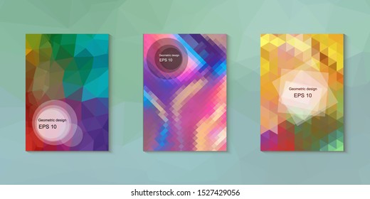 Abstract geometric triangle background, art, artistic, bright, colorful, design. Mosaic, color background. Mosaic texture. The effect of stained glass. EPS 10 Vector