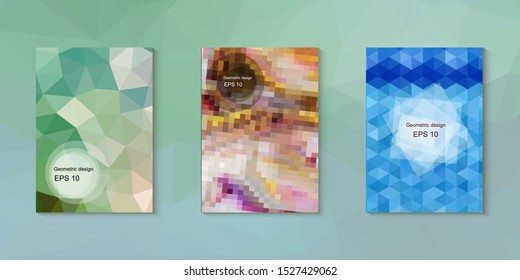 Abstract geometric triangle background, art, artistic, bright, colorful, design. Mosaic, color background. Mosaic texture. The effect of stained glass. EPS 10 Vector