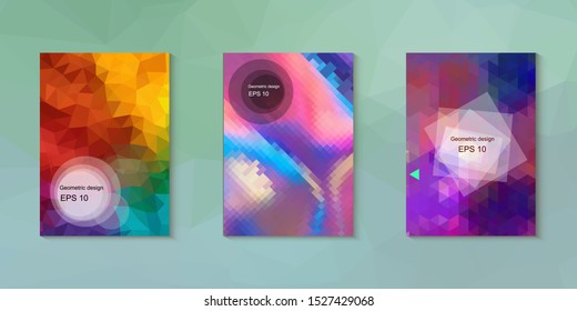 Abstract geometric triangle background, art, artistic, bright, colorful, design. Mosaic, color background. Mosaic texture. The effect of stained glass. EPS 10 Vector