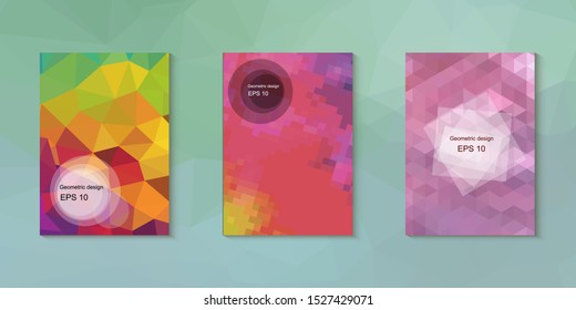 Abstract geometric triangle background, art, artistic, bright, colorful, design. Mosaic, color background. Mosaic texture. The effect of stained glass. EPS 10 Vector