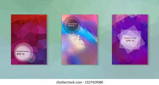 Abstract geometric triangle background, art, artistic, bright, colorful, design. Mosaic, color background. Mosaic texture. The effect of stained glass. EPS 10 Vector