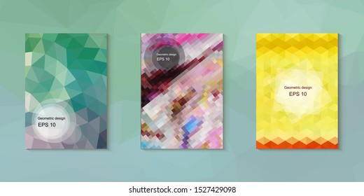 Abstract geometric triangle background, art, artistic, bright, colorful, design. Mosaic, color background. Mosaic texture. The effect of stained glass. EPS 10 Vector