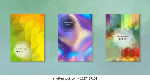 Abstract geometric triangle background, art, artistic, bright, colorful, design. Mosaic, color background. Mosaic texture. The effect of stained glass. EPS 10 Vector