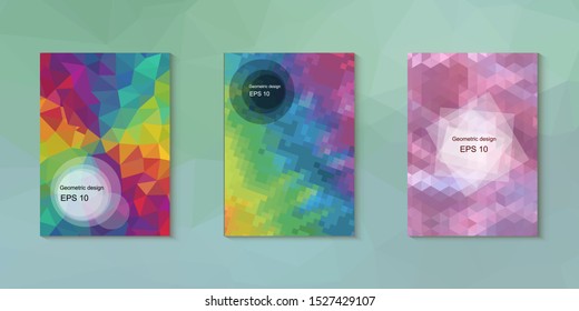 Abstract geometric triangle background, art, artistic, bright, colorful, design. Mosaic, color background. Mosaic texture. The effect of stained glass. EPS 10 Vector
