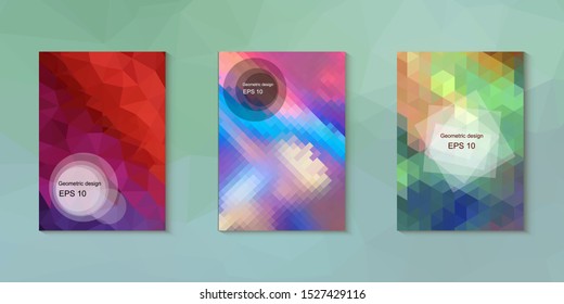Abstract geometric triangle background, art, artistic, bright, colorful, design. Mosaic, color background. Mosaic texture. The effect of stained glass. EPS 10 Vector