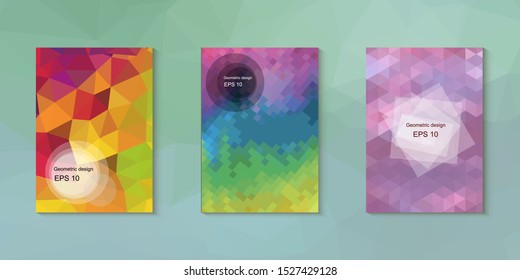 Abstract geometric triangle background, art, artistic, bright, colorful, design. Mosaic, color background. Mosaic texture. The effect of stained glass. EPS 10 Vector