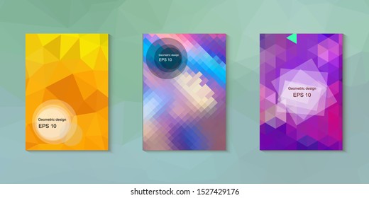 Abstract geometric triangle background, art, artistic, bright, colorful, design. Mosaic, color background. Mosaic texture. The effect of stained glass. EPS 10 Vector