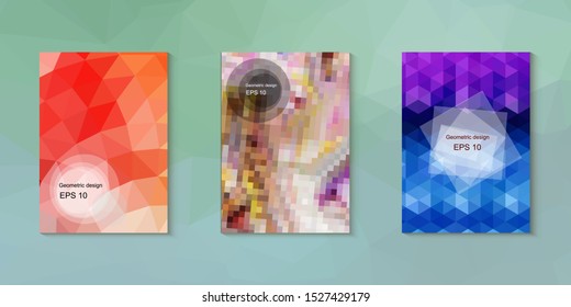 Abstract geometric triangle background, art, artistic, bright, colorful, design. Mosaic, color background. Mosaic texture. The effect of stained glass. EPS 10 Vector