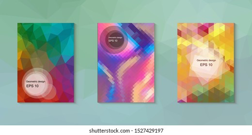 Abstract geometric triangle background, art, artistic, bright, colorful, design. Mosaic, color background. Mosaic texture. The effect of stained glass. EPS 10 Vector