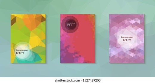 Abstract geometric triangle background, art, artistic, bright, colorful, design. Mosaic, color background. Mosaic texture. The effect of stained glass. EPS 10 Vector