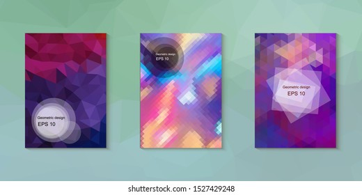 Abstract geometric triangle background, art, artistic, bright, colorful, design. Mosaic, color background. Mosaic texture. The effect of stained glass. EPS 10 Vector
